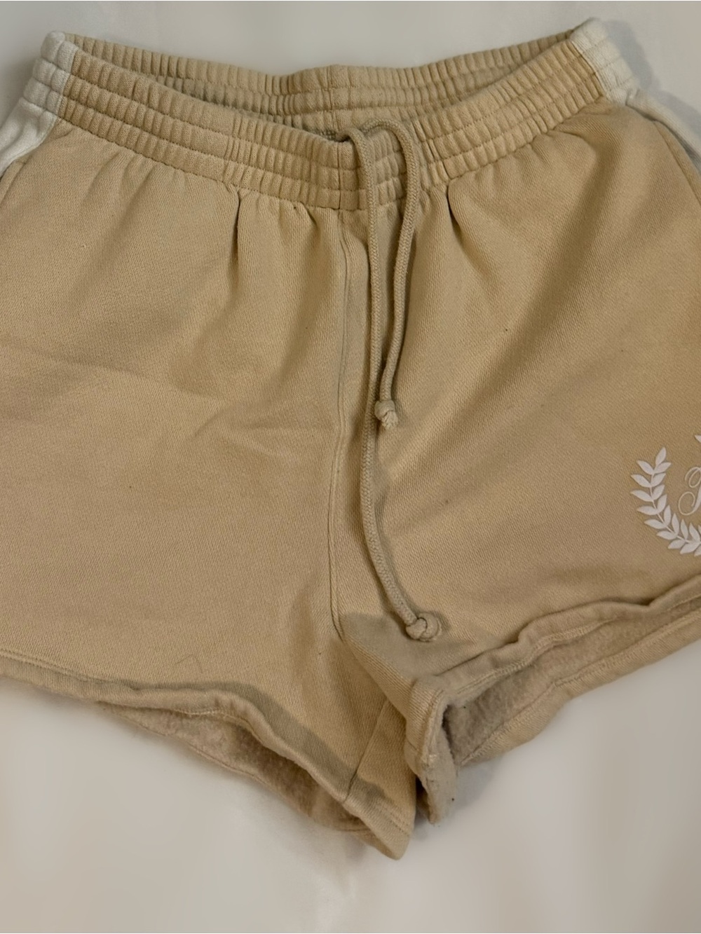 Victoriaβs Secret PINK Beige Varsity Sweat Shorts Size M